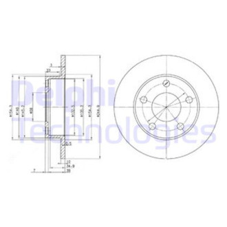 Диск гальмівний Delphi BG2520