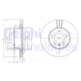 Диск гальмівний Delphi BG3998C