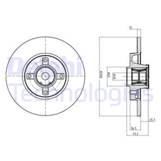 Диск гальмівний Delphi BG9053RSC