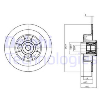 Диск гальмівний Delphi BG9028RS