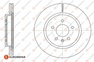 Диск гальмівний вентильований в упаковці 1 шт. Eurorepar 1642776780