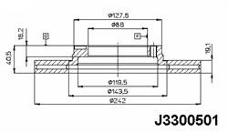 Диск гальмівний Nipparts J3300501