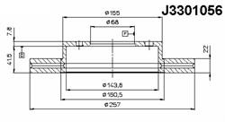 Диск гальмівний Nipparts J3301056