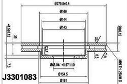 Диск гальмівний Nipparts J3301083