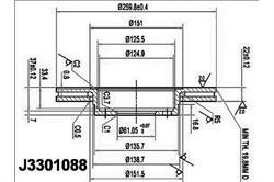 Диск гальмівний Nipparts J3301088