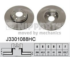 Диск гальмівний Nipparts J3301088HC