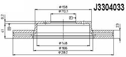 Диск гальмівний Nipparts J3304033