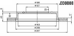 Диск гальмівний Nipparts J3308008