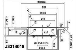 Диск гальмівний Nipparts J3314019