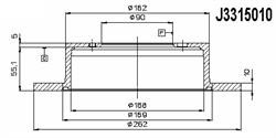 Диск гальмівний Nipparts J3315010