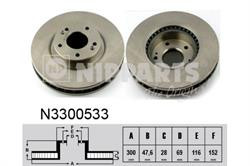 Диск гальмівний Nipparts N3300533