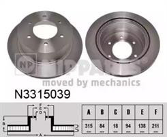 Диск гальмівний Nipparts N3315039