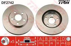Диски гальмівні TRW DF2742