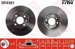 Диск гальмівний TRW DF4381