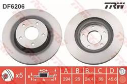 Диски гальмівні TRW DF6206