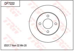 Диск гальмівний TRW DF7222