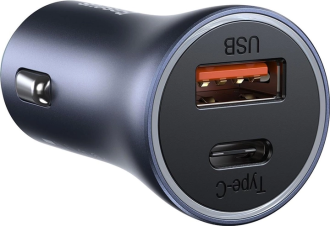 Зарядний пристрій від прикурювача 1USB + 1 USB Type-C PD