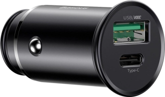 Зарядний пристрій від прикурювача 1USB + 1 USB Type-C VOOC