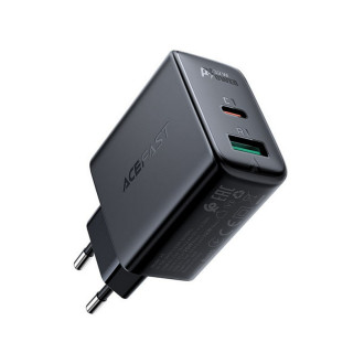 Мережевий зарядний пристрій ACEFAST A5 PD32W(USB-C+USB-A) dual port charger Black