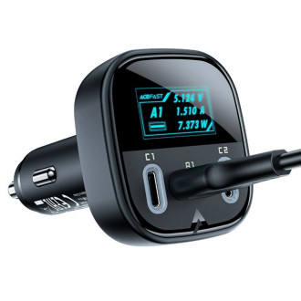 Автомобільний зарядний пристрій ACEFAST B5 101W (2C+A) metal car charger with OLED smart display