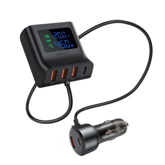 Автомобільний зарядний пристрій ACEFAST B11 138W Car Charger Splitter with Digital Display Black