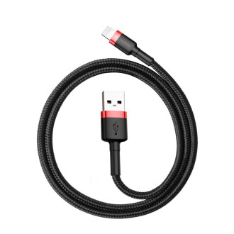 Кабель для заряджання телефонів/планшетів Baseus Кабель Baseus Cafule Cable USB For Lightning 2.4A 0.5m Red+Black CALKLFA19