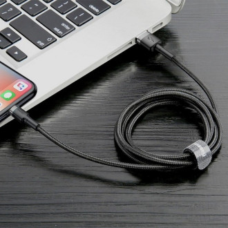 Кабель для заряджання телефонів/планшетів Baseus Кабель Baseus Cafule Cable USB For Lightning 2.4A 0.5m Gray+Black CALKLFAG1