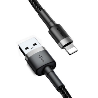 Кабель Baseus Cafule Cable USB For Lightning 2.4A 0.5m Gray+Black