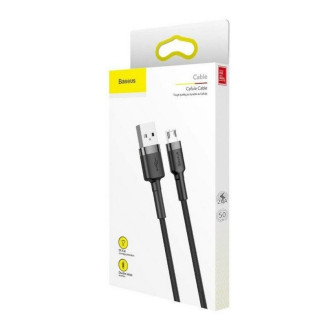 Кабель для заряджання телефонів/планшетів Baseus Кабель Baseus cafule Cable USB For Micro 2.4A 0.5M Gray+Black CAMKLFAG1