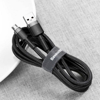 Кабель для заряджання телефонів/планшетів Baseus Кабель Baseus Cafule Cable USB For Micro 1.5A 2m Gray+Black CAMKLFCG1