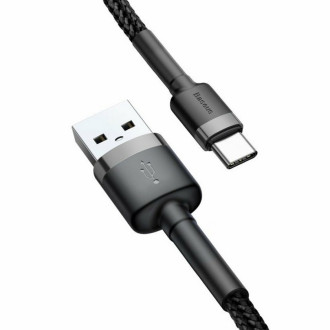 Кабель Baseus Cafule Cable USB For Type-C 3A 0.5m Gray+Black