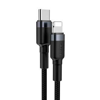 Кабель Baseus Cafule Cable Type-C to iP PD 18W 1m Gray+Black