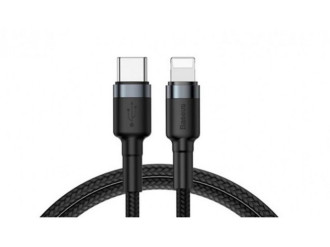 Кабель Baseus Cafule Cable Type-C to iP PD 18W 1m Gray+Black