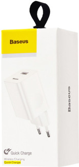Мережевий зарядний пристрій Baseus Home Charger 1USB QC3.0 12V/2A White