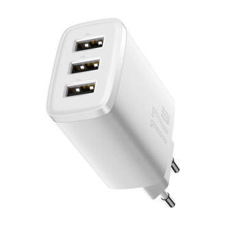 Мережевий зарядний пристрій Baseus Compact  Charger 3U 17W EU White