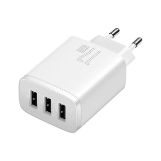 Мережевий зарядний пристрій Baseus Compact  Charger 3U 17W EU White