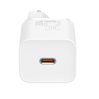 МЗП Baseus Super Si Quick Charger 1C 25W EU Sets White（With Mini White Cable Type-C to Type-C 3A 1m White）