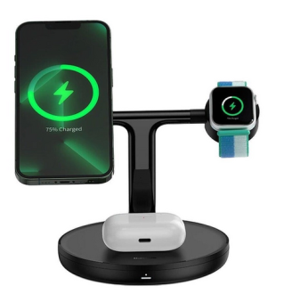 Бездротовий зарядний пристрій Baseus Swan 3-in-1 Wireless Magnetic Charging Bracket 20W Black Universal version