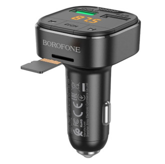 АЗП з FM-модулятором BOROFONE BC43 Flash QC3.0 car BT FM transmitter 18W Black 8525500090