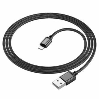 Кабель BOROFONE BX87 USB to iP 2.4A,1m, nylon, aluminum connectors, Black