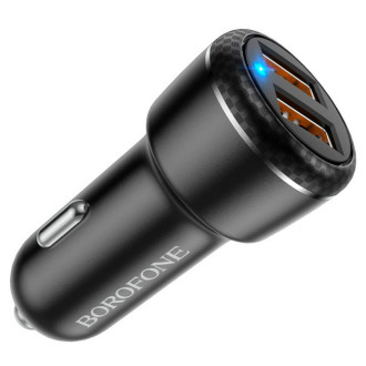 Автомобільний зарядний пристрій BOROFONE BZ17 Core dual port QC3.0 car charger set(Type-C) 18W