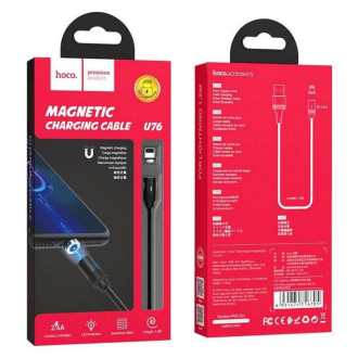 Кабель для заряджання телефонів/планшетів Hoco Кабель HOCO U76 Fresh magnetic charging cable for iP Black 6931474716705