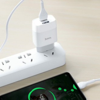 Мережевий зарядний пристрій HOCO C73A Glorious dual port charger set(Type-C) White
