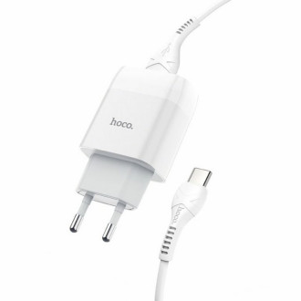 Мережевий зарядний пристрій HOCO C73A Glorious dual port charger set(Type-C) White