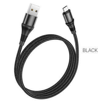 Кабель для заряджання телефонів/планшетів Hoco Кабель HOCO X50 USB to Micro 2.4A, 1m, nylon, aluminum connectors, Black 6931474734211