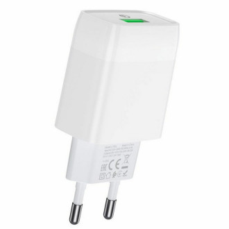 Мережевий зарядний пристрій HOCO C72Q Glorious single port QC3.0 charger 18W White