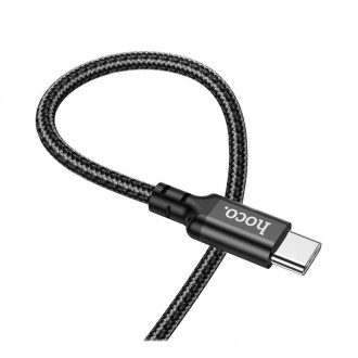 Кабель HOCO X14 Type-C to Type-C 60W, 1m, nylon, aluminum connectors, Black