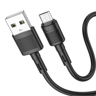 Кабель HOCO X83 USB to Micro 2.4A, 1m, PVC, PVC connectors, Black