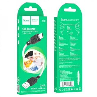 Кабель для заряджання телефонів/планшетів Hoco Кабель HOCO X90 Cool silicone charging data cable for Micro White 6931474788436