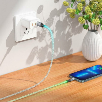 Кабель для заряджання телефонів/планшетів Hoco Кабель HOCO U112 Shine charging data cable for iP Gray 6931474788801